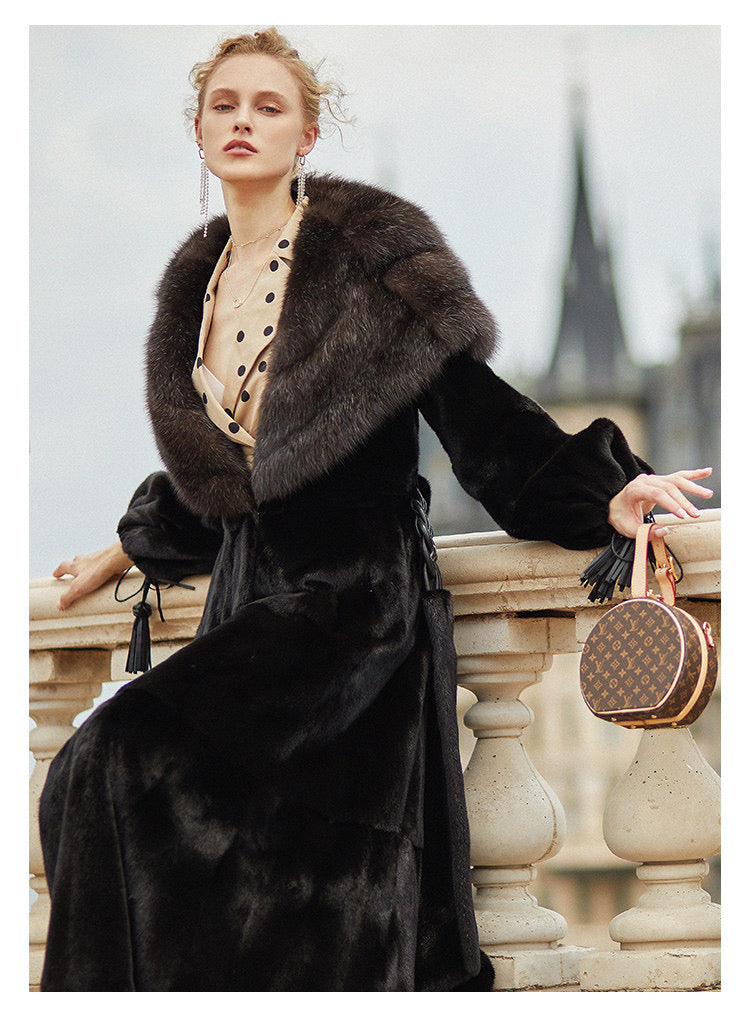 Danish mink and sable fur coat