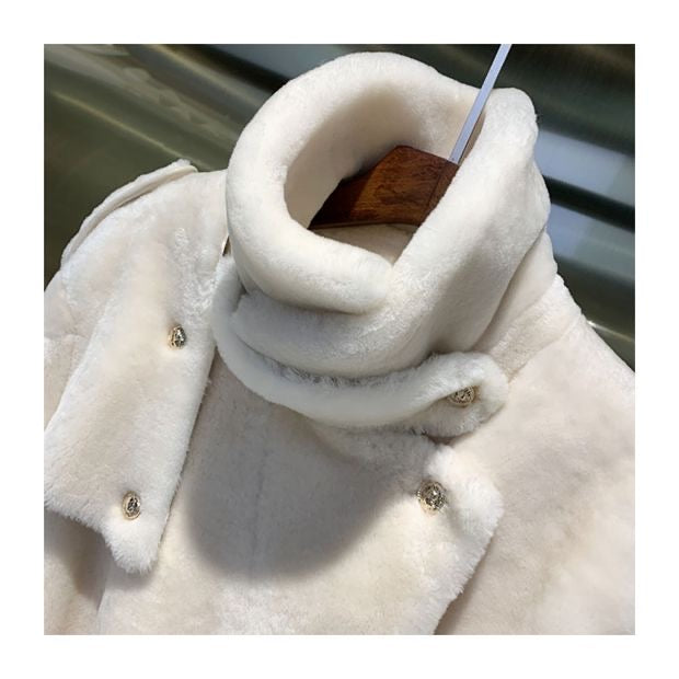 Sheepskin trench coat