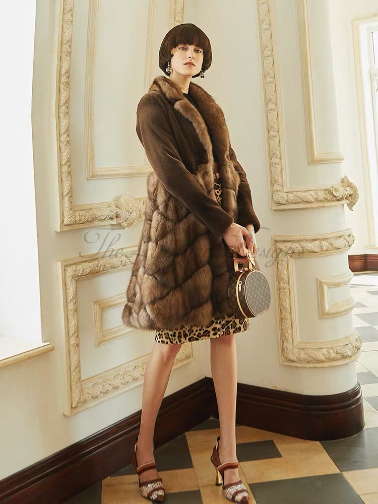 Danish mink and sable fur coat