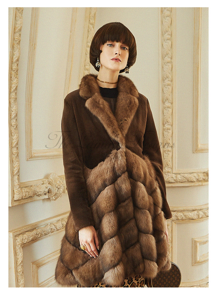 Danish mink and sable fur coat