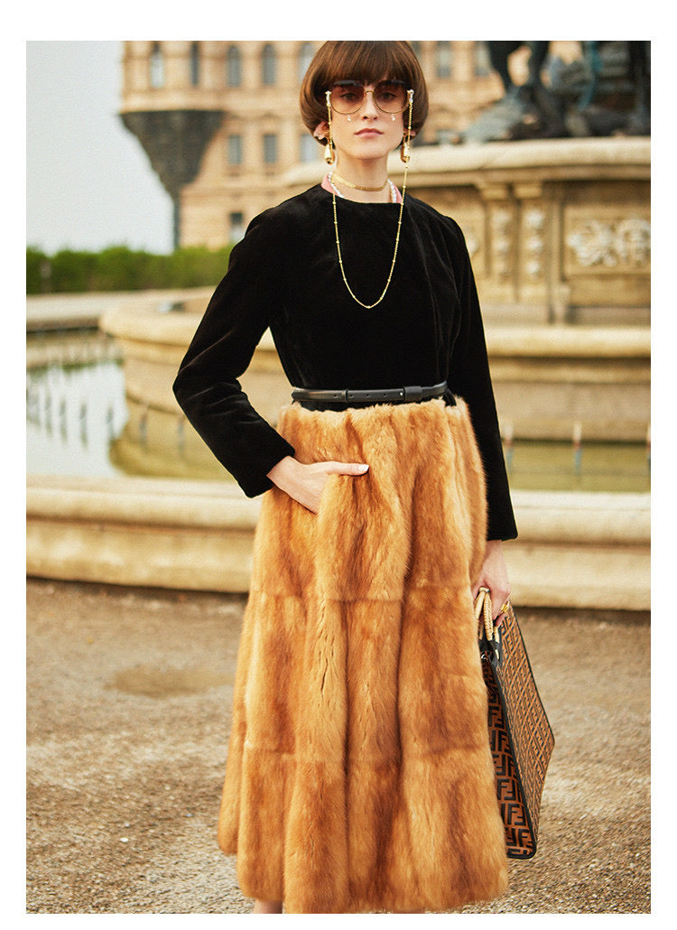 Danish mink and sable fur coat