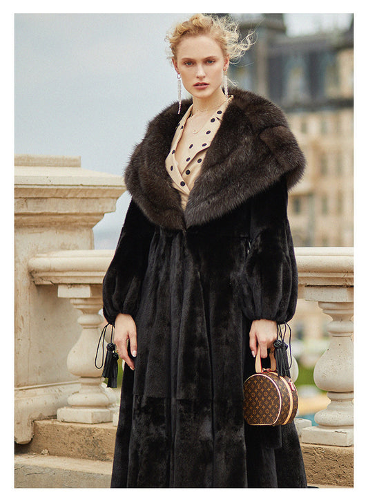 Danish mink and sable fur coat