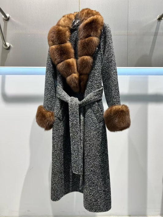 Cashmere & fox coat