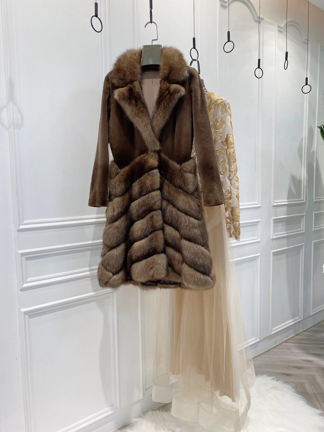 Danish mink and sable fur coat