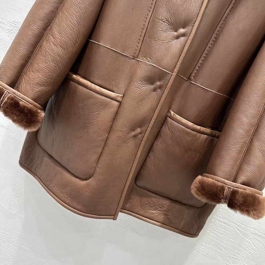 Sheepskin coat (reversible)