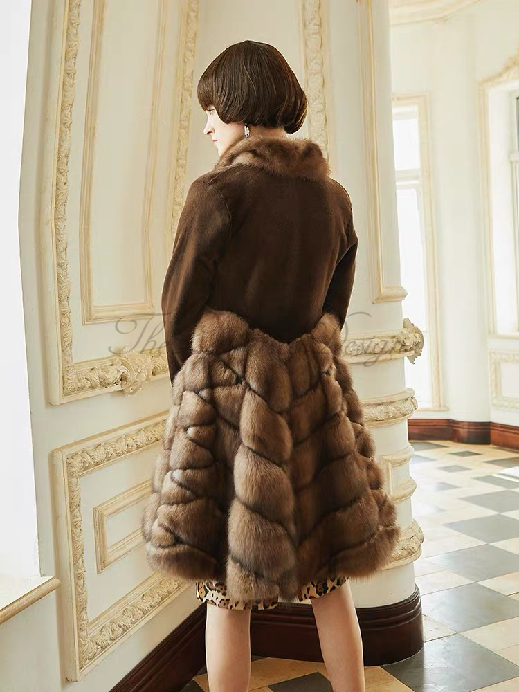 Danish mink and sable fur coat