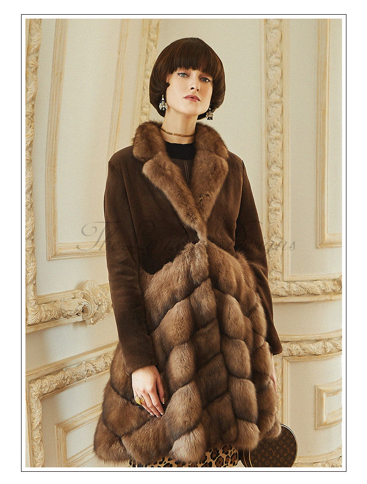 Danish mink and sable fur coat