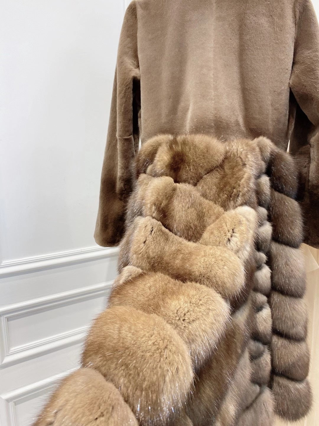 Danish mink and sable fur coat