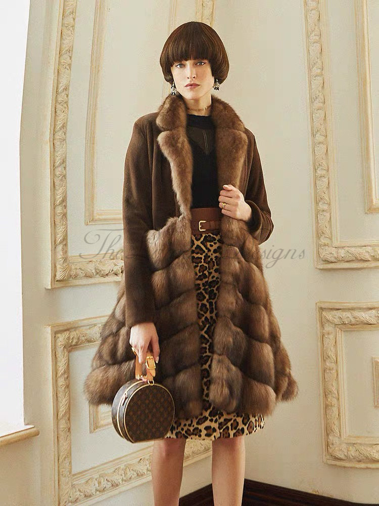 Danish mink and sable fur coat